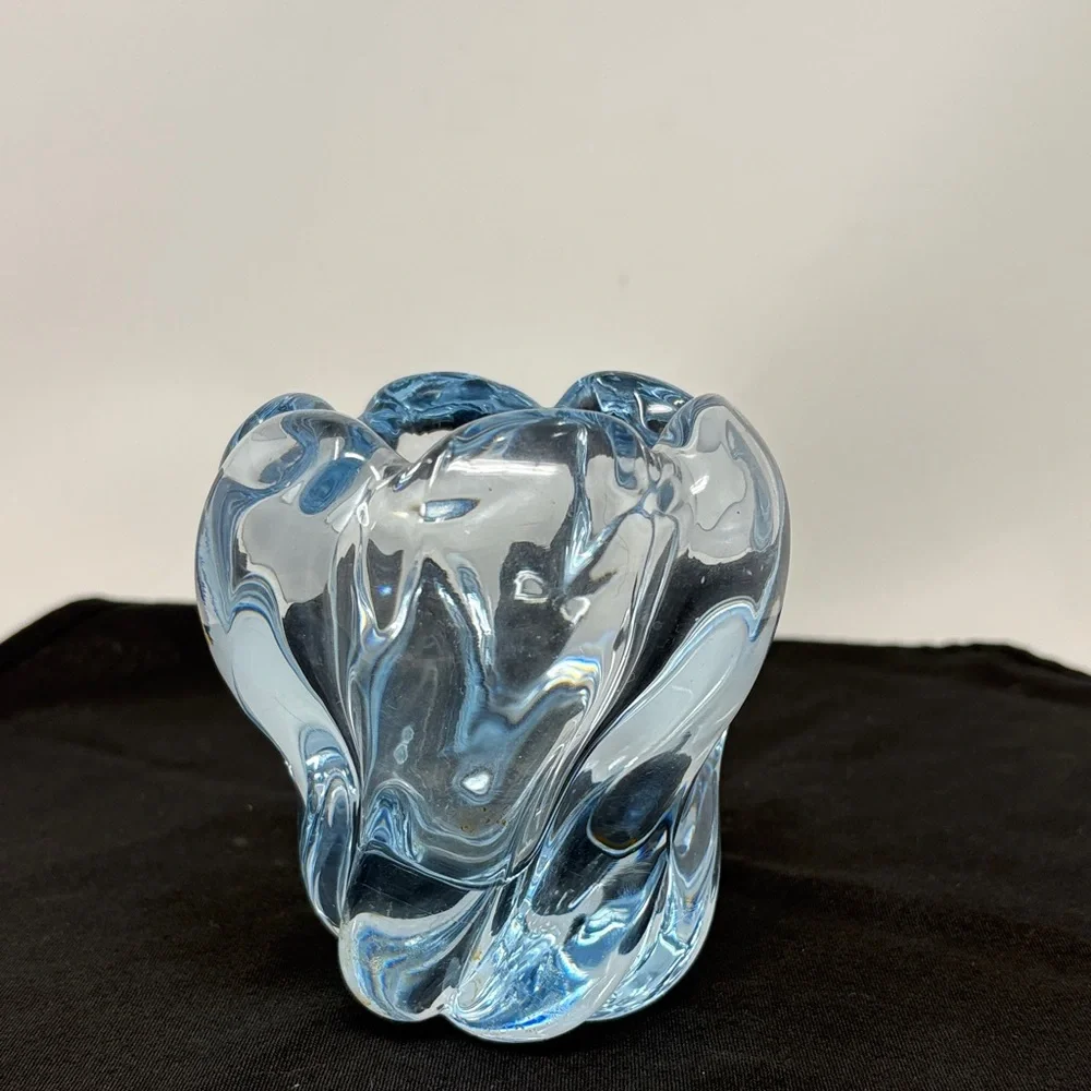 VINTAGE ORREFORS Signed‎ Blue Art Glass Swirl Swedish Vase